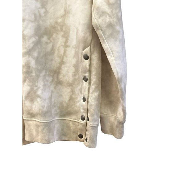 Abercrombie & Fitch Garment-Dyed Tie-Dye Crewneck Sweatshirt Side Snap Buttons - Picture 2 of 5